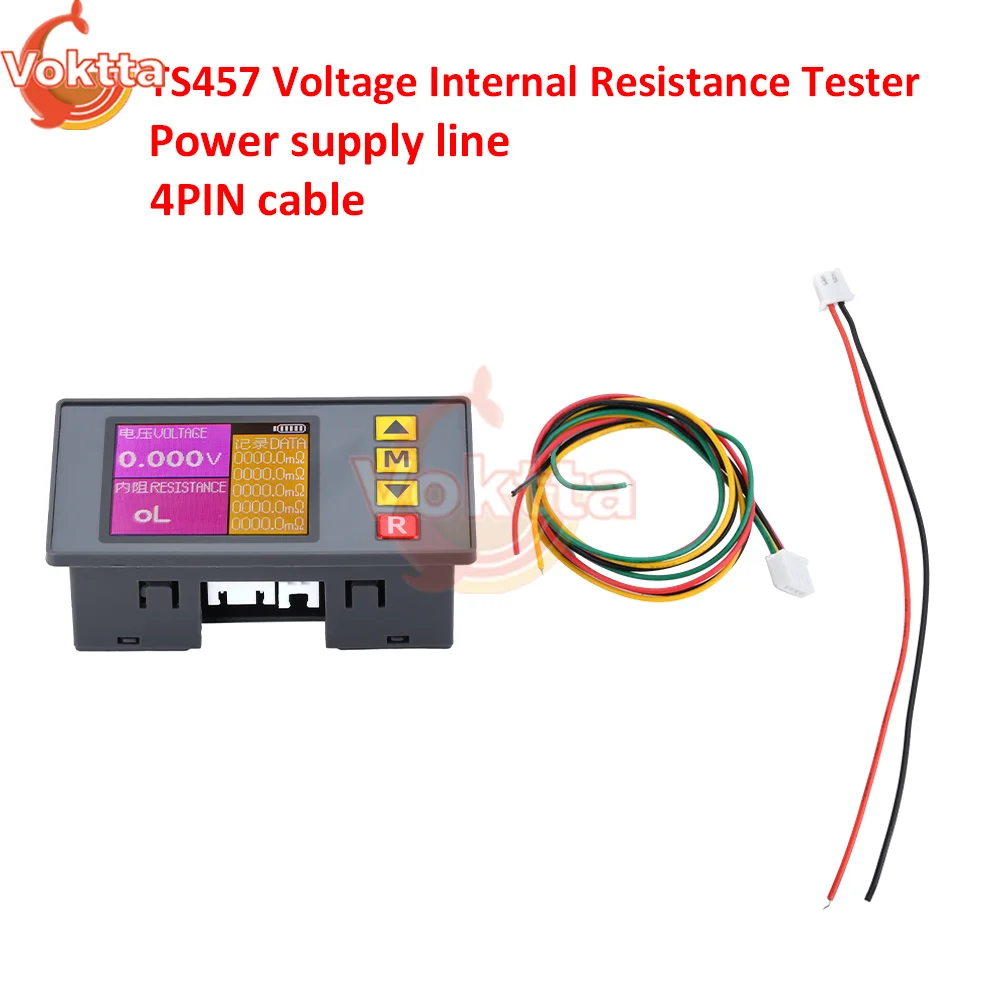 Voltímetro Digital TS457 DC 5V, probador de resistencia interna de batería, medidor de voltaje de alta precisión, probador de batería con Clip Kelvin