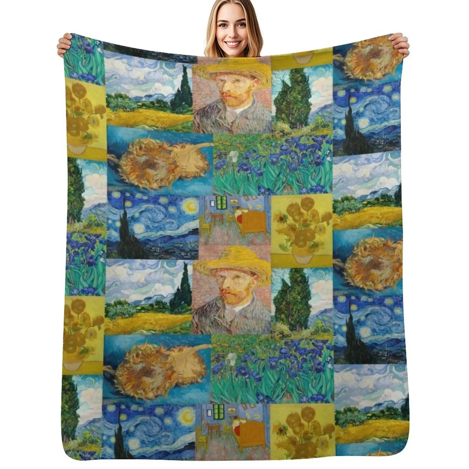 

Van Gogh Collage II Throw Blanket Retros heavy to sleep Single Blanket
