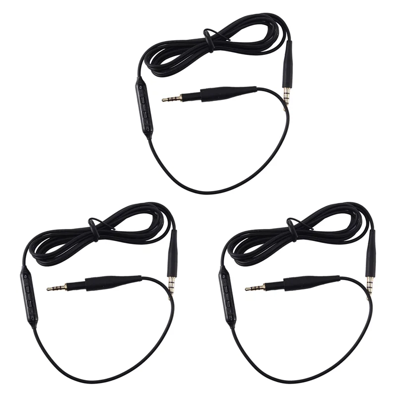 ELECT-3X cabo de substituição cabo de áudio com controle de volume do microfone para akg k430 k450 k451 k452 q460 k480 j55 j88 preto