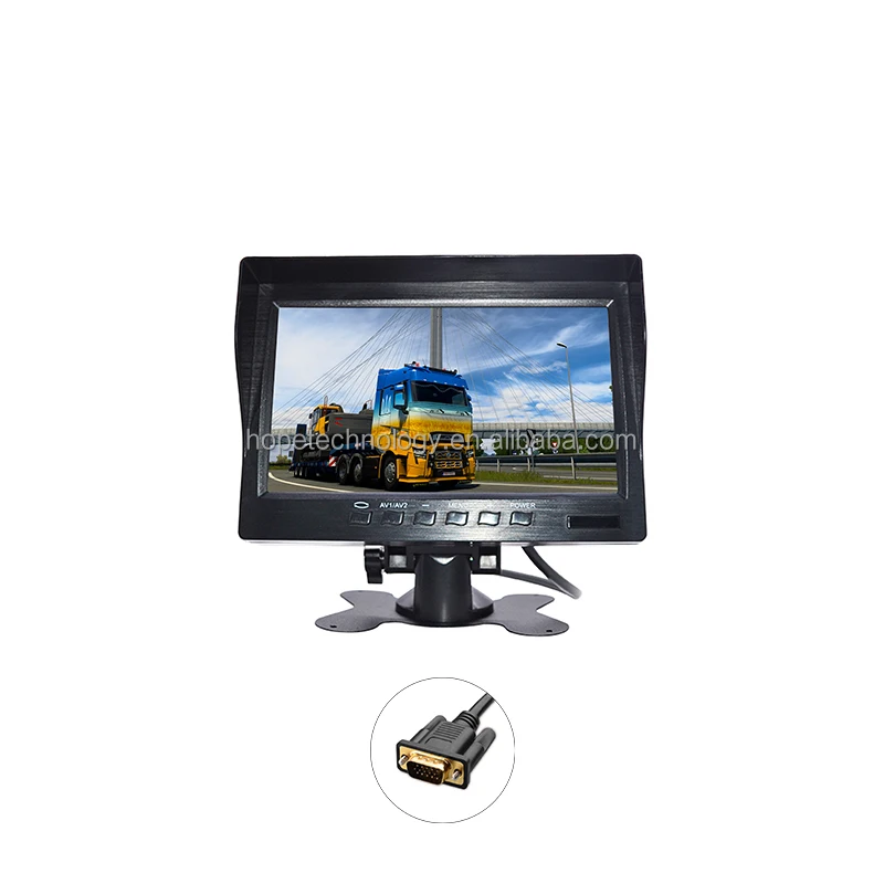 7-Zoll-Monitor, vollfarbig, 1024 x 600, Quad-Display, TFT-LCD, Rückansicht, LKW, Bus, Auto-Monitor