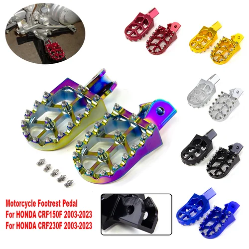 Imagen 2 del producto Para HONDA CRF150F CRF230F CRF150 CRF230 F CRF 150F 230F 230 F reposapiés de motocicleta apoyapiés reposapiés Pedal accesorios CNC