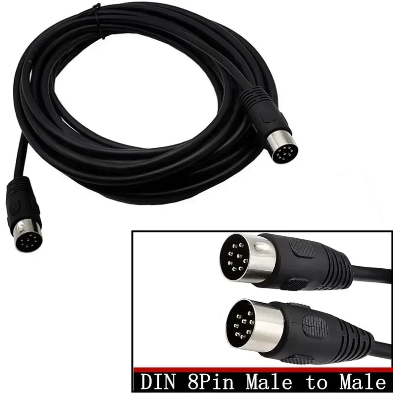 Din 8 Pin Male To Male Speaker Audio 8pin To 8pin Cable 0.5m 1.5m 3m  5m for Security Monitoring, Computer, Television