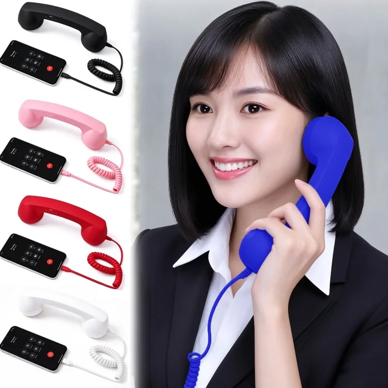 Wired Type-C Mobile Calls Telephones Receiver Antique Style Call Accessory Plug Play Clear Calls Handset Headset Companion