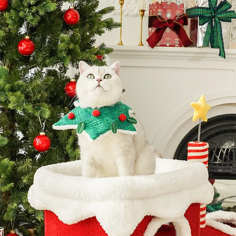 Zeze@ Christmas Fruit Cat Scarf Accessories, Bow Tie Collar, Pet Kitten Collar, Holiday Pet Accessories, Chinese Famous Brand