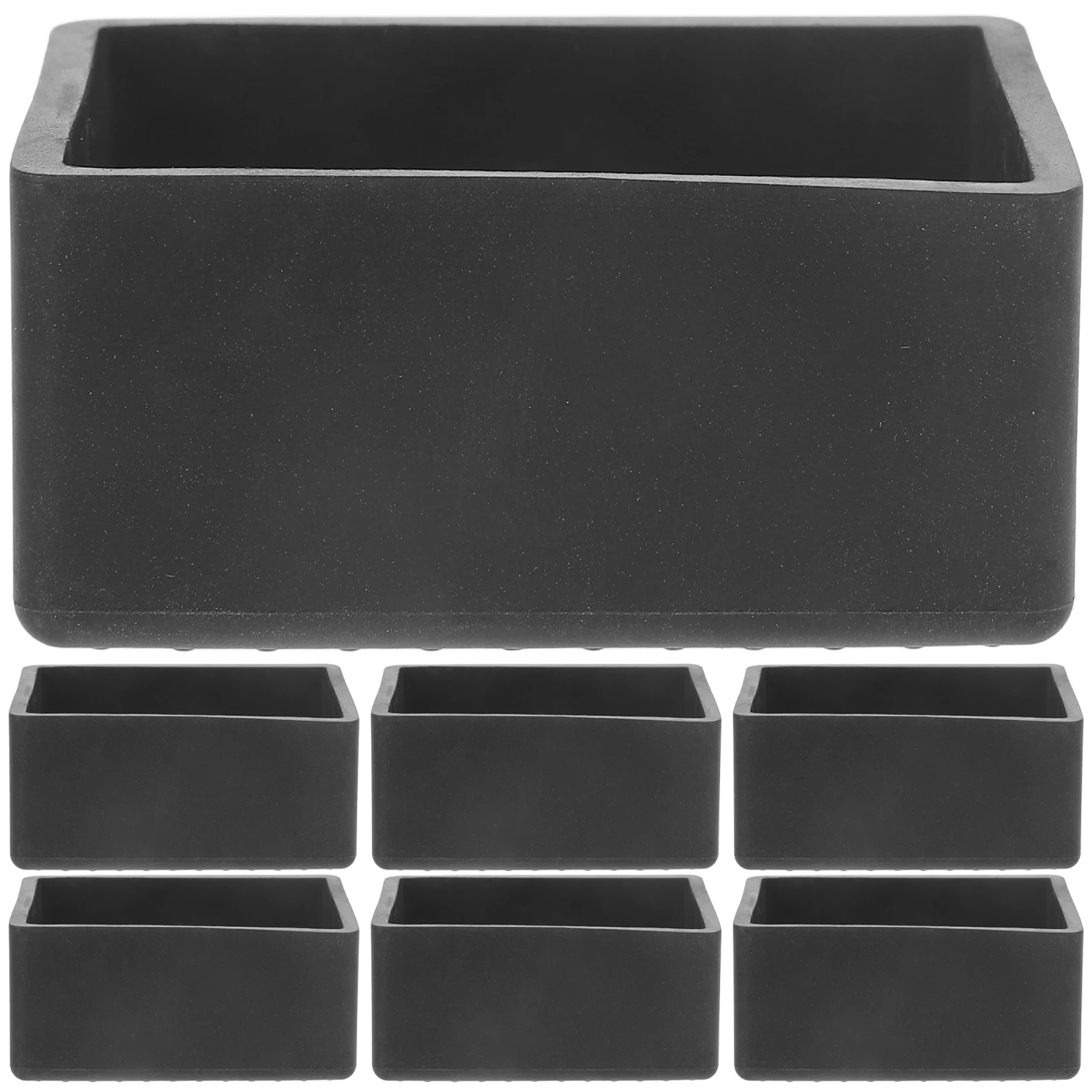 

8pcs Black Furniture Feet Pads 40x60mm Elastic Table Chair Caps Protect Floor Smooth Hardwood Tile Anti Skid Bottom