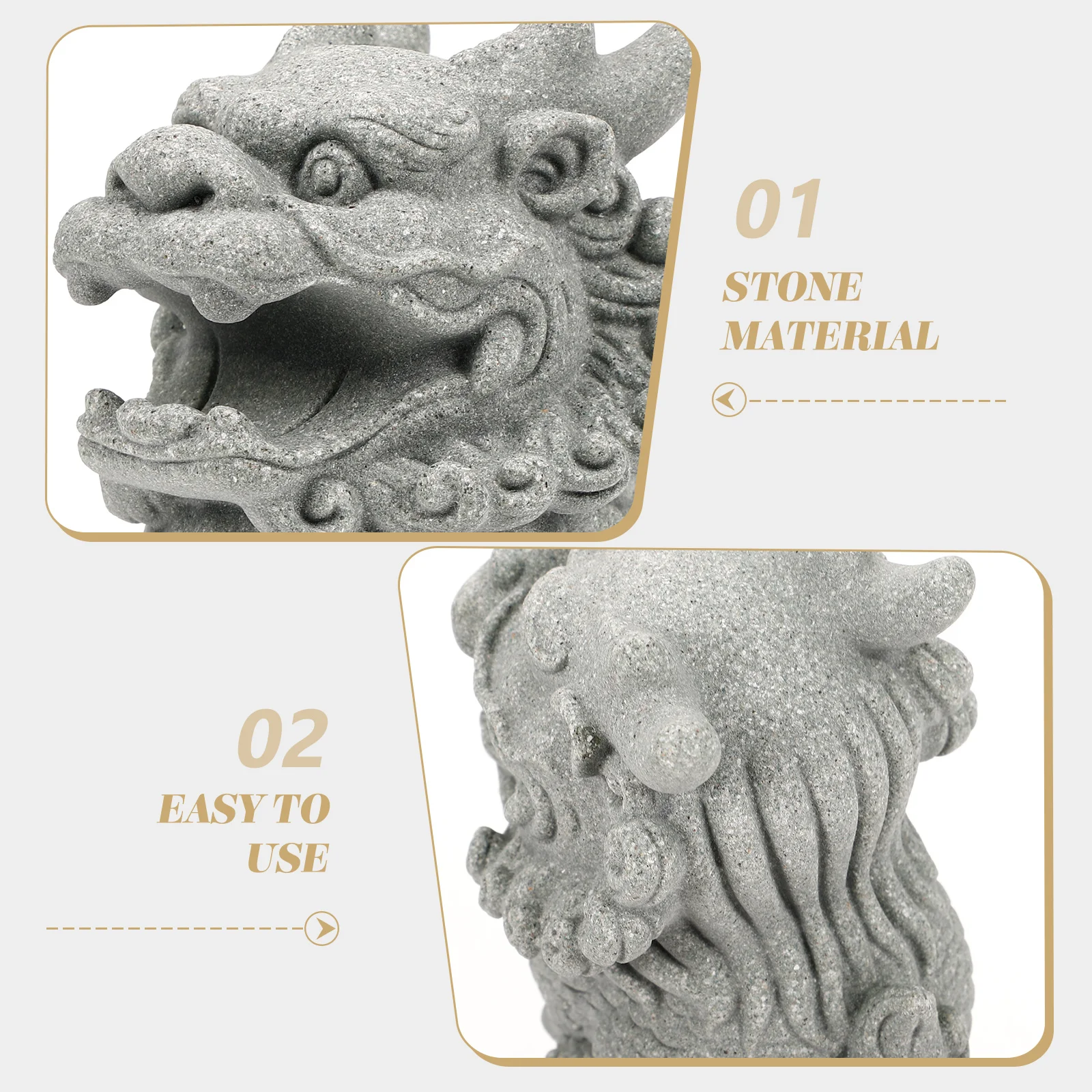 

Calligraphy Supplies Stone Lion Pen Holder Statue Decorative Sculpture Ornament
