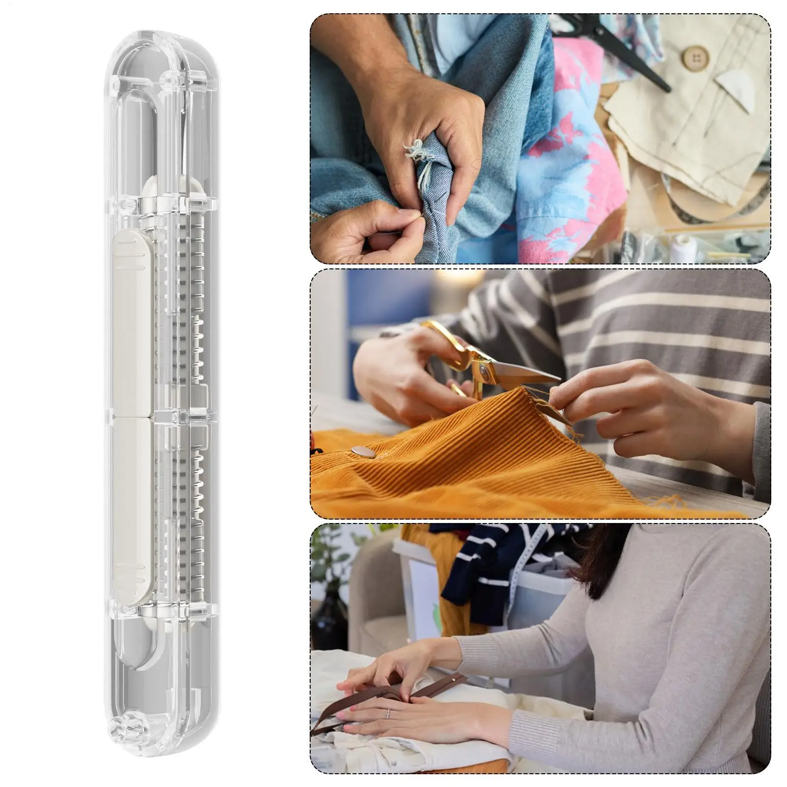 Sewing Needle Threader 2-in-1 Automatic Needle Threading Device Sewing Projects Seam Ripper For Felt Darning Quilting Canvas