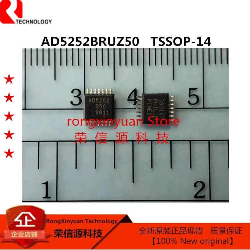 Ad5252bruz50 Tssop14 AD5252BRUZ50-RL7 Ad5252 Dubbele 256-Positie I2c Niet-Vluchtig Geheugen Digitale Potentiometers 100% Nieuw Origineel