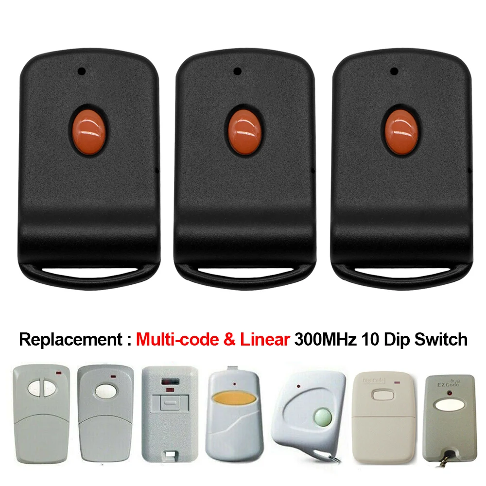 

3pcs 3089 Multi-code Multicode 308911 Linear MCS308911 300mhz Remote Control Garage Door Opener