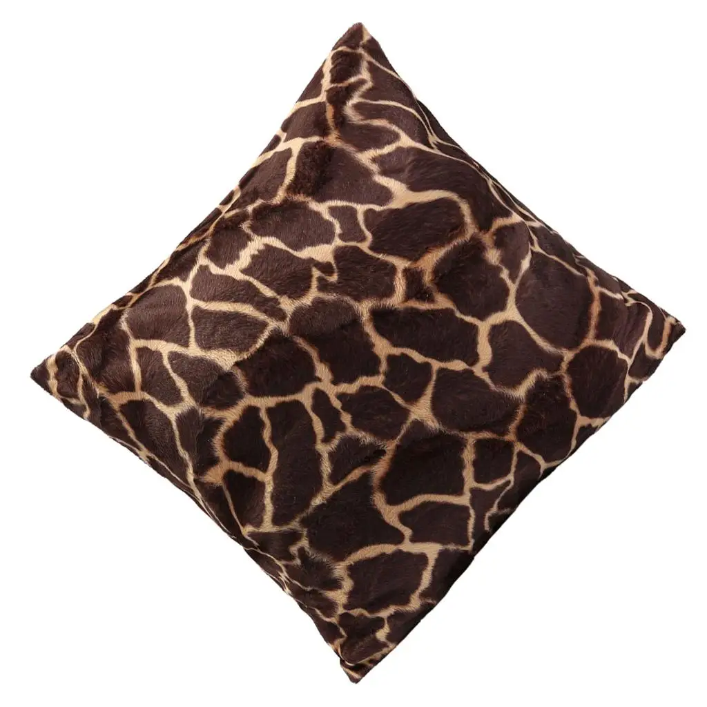 Plush Cushion Cover Tiger Striped Square Pillowcase Fluffy Pillow Decor for Home Sofa Chair Room