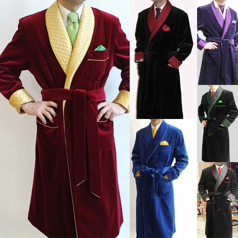 Long Velvet Men Suit Coat Tailor-Made Outerwear New Hot Selling Popular Handsome Male Jacket One Piece