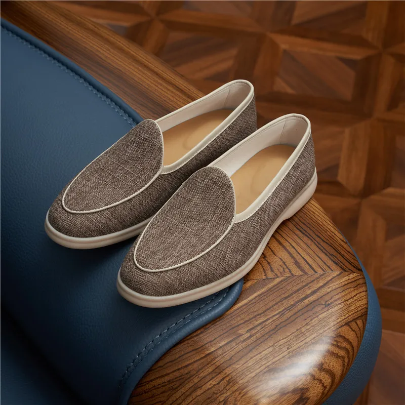 

Men Loafers Solid Color Daily Linen Classic Comfortable Business Casual Men Shoes