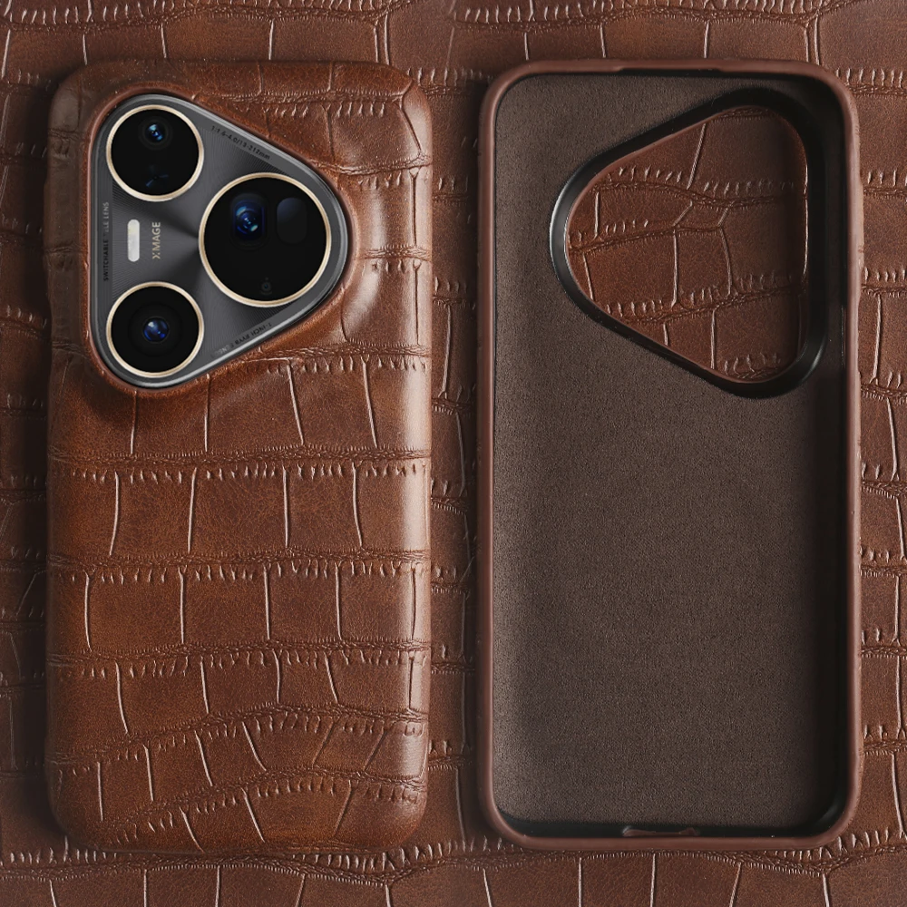 حافظة لهاتف هواوي بورا 80 70 برو الترا P60 P50 P40 P30 P20 Pro غطاء حماية خلفي صلب من الجلد Funda