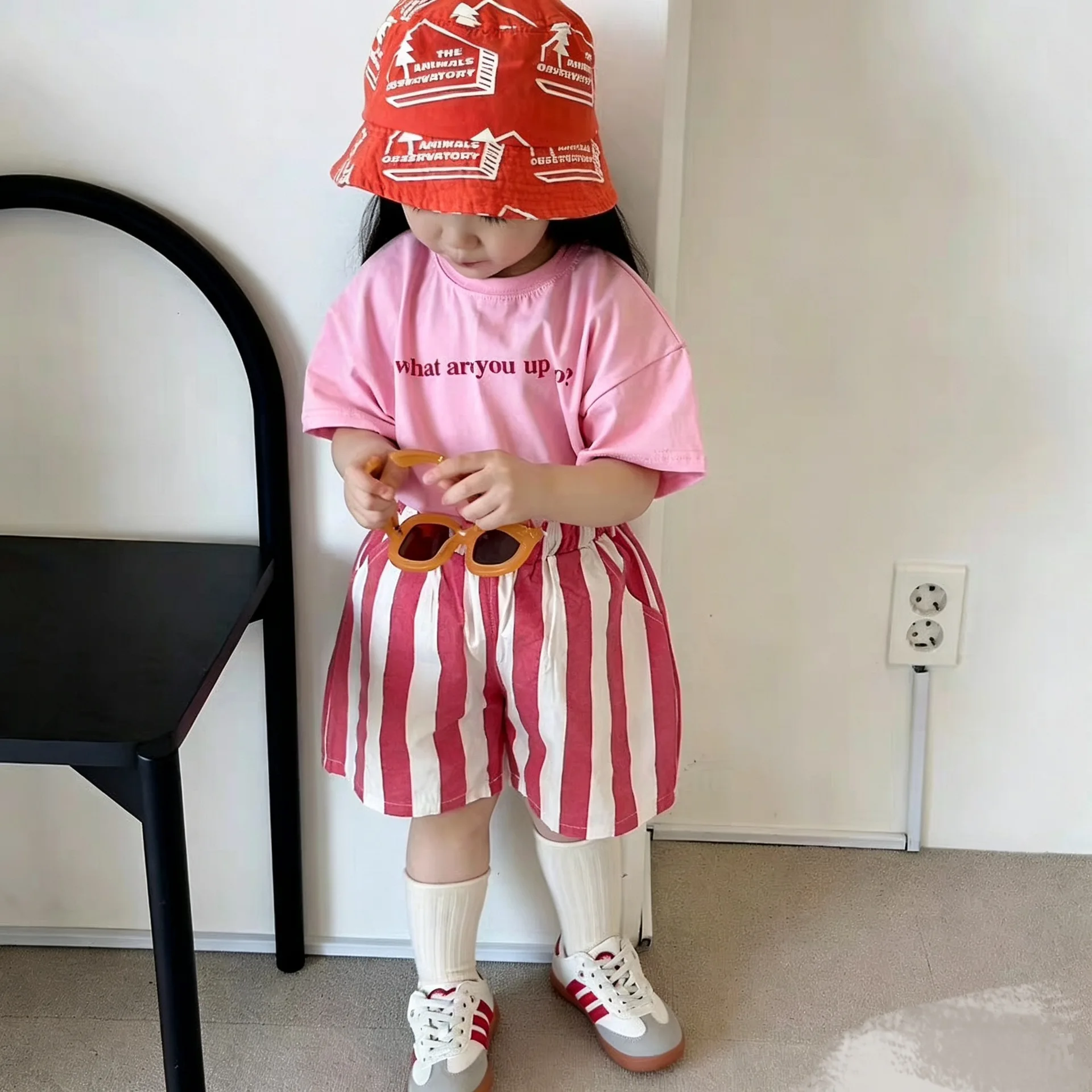 

2026 Summer New Baby Striped Shorts Boys Casual Shorts Cotton Children Loose Shorts Simple Versatile Kids Five Point Pants