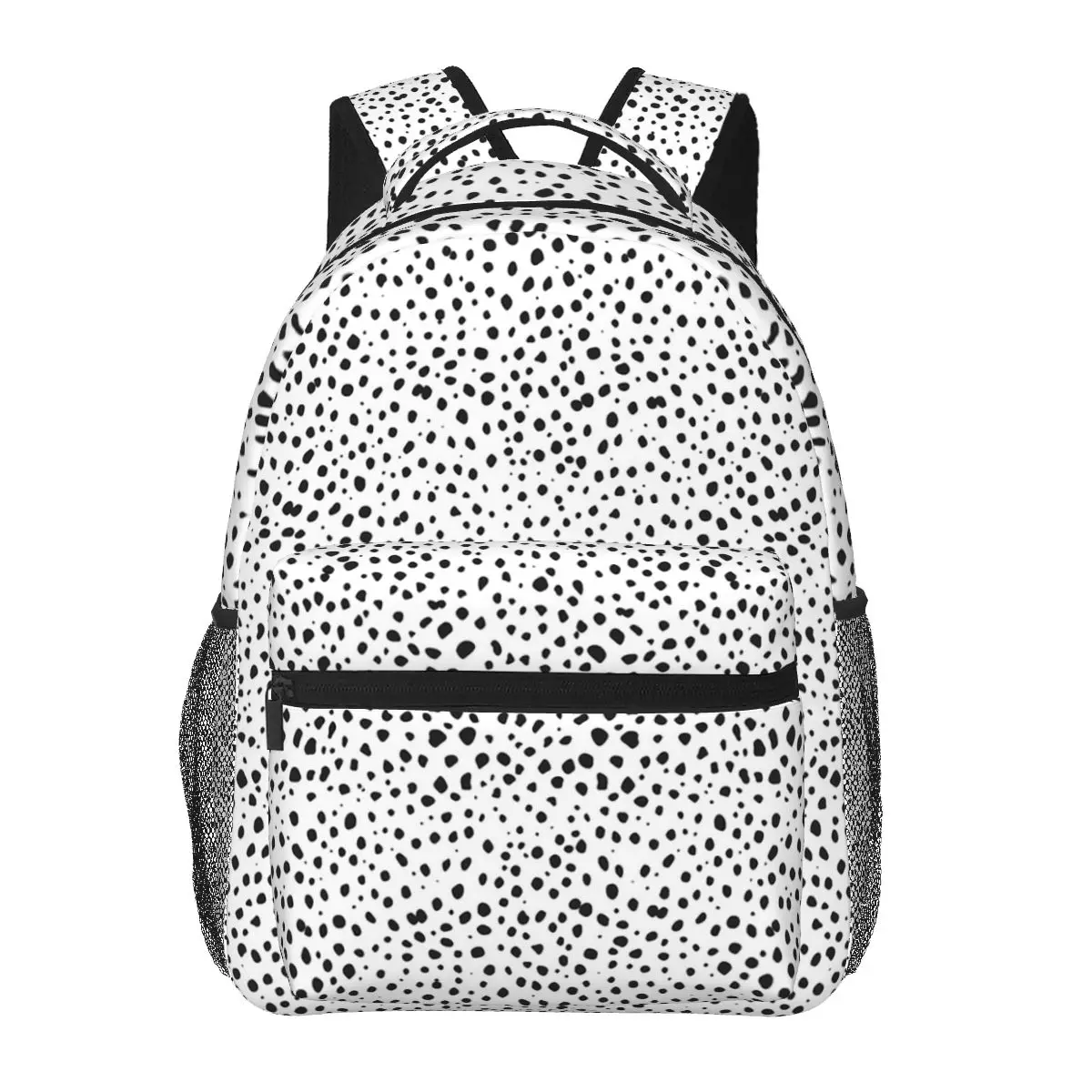 Sac à Dos à Pois Noirs et Blancs de Style Daltravaillait en pour Fille, Cartable d'École avec Dessin Animé pour Enfant