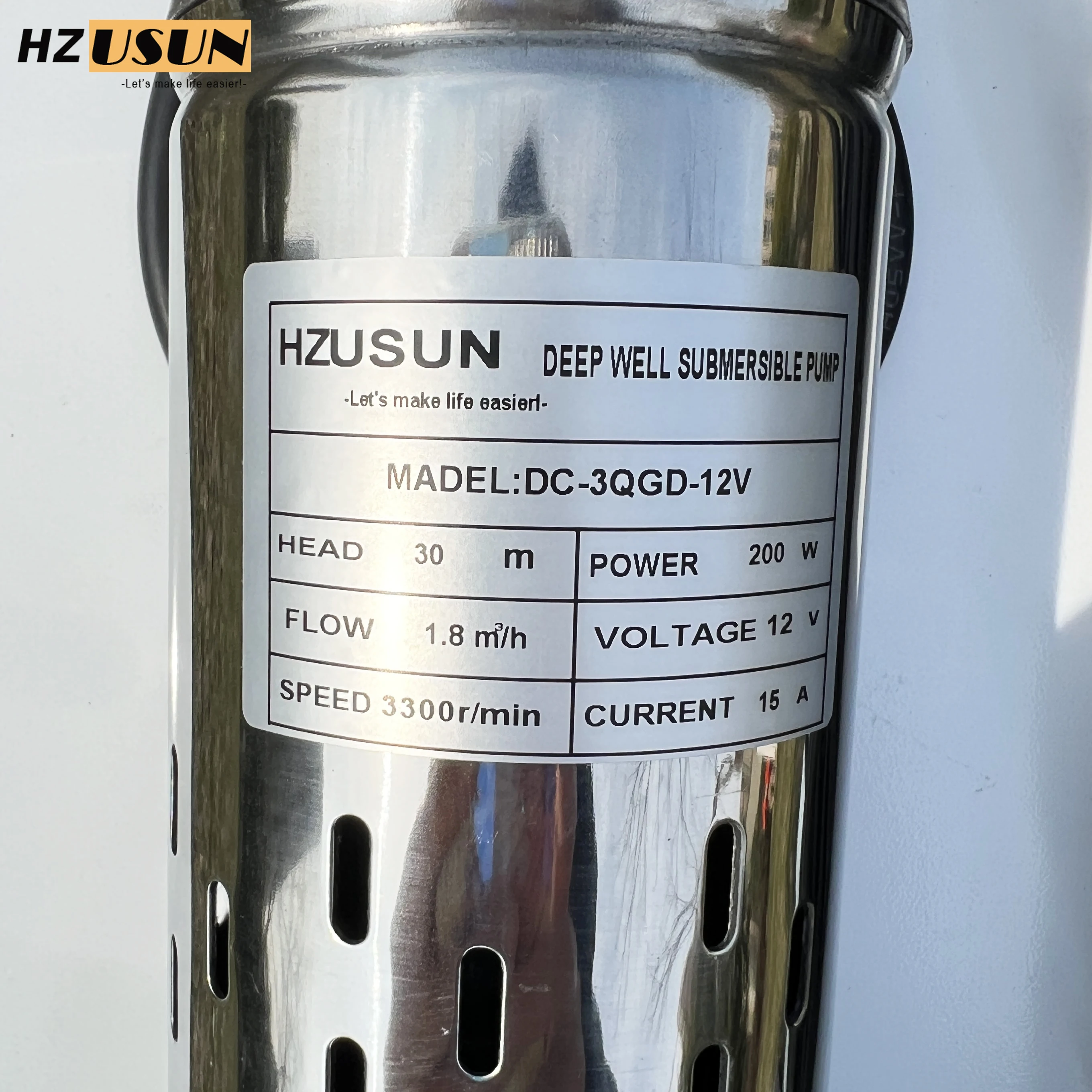 Imagem -06 - Hzusun Submersível o Bem Parafuso Bomba Painel Solar Bomba de Água Pequena para Irrigação Agrícola 12 Volts dc de Alta Pressã