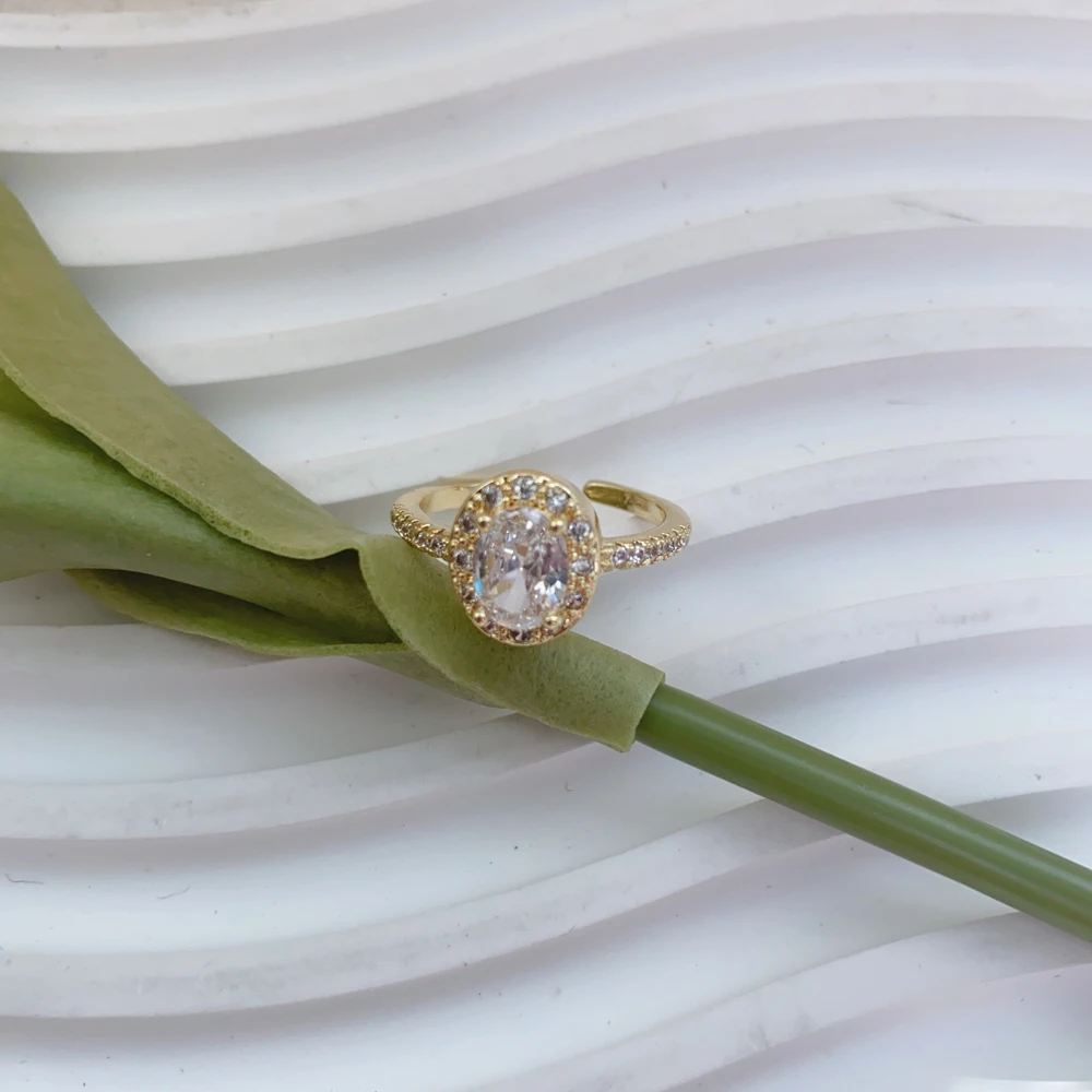 2024 تصميم جديد 18 كيلو مطلية بالذهب النحاس الزركون خاتم موضة خواتم النحاس للمجوهرات النسائية #4