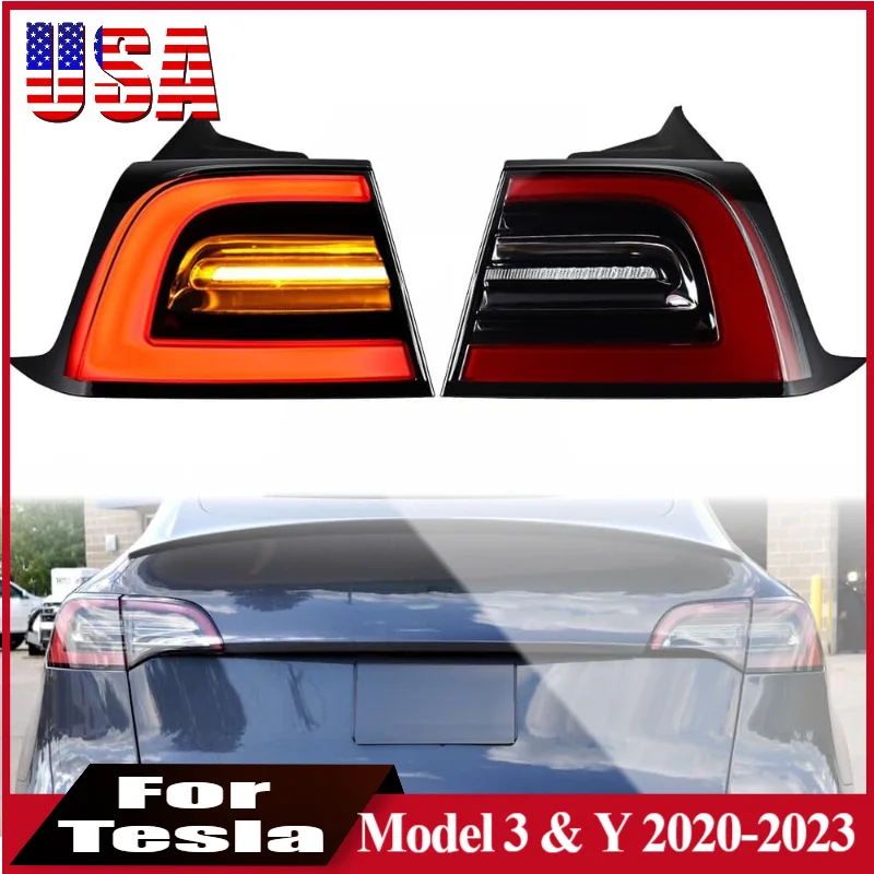 

4-контактный светодиодный задний фонарь для Tesla Model 3 Model Y 2020 2021 2022 2023, автомобильный светодиодный задний фонарь в сборе, задний стоп-сигнал, указатели поворота