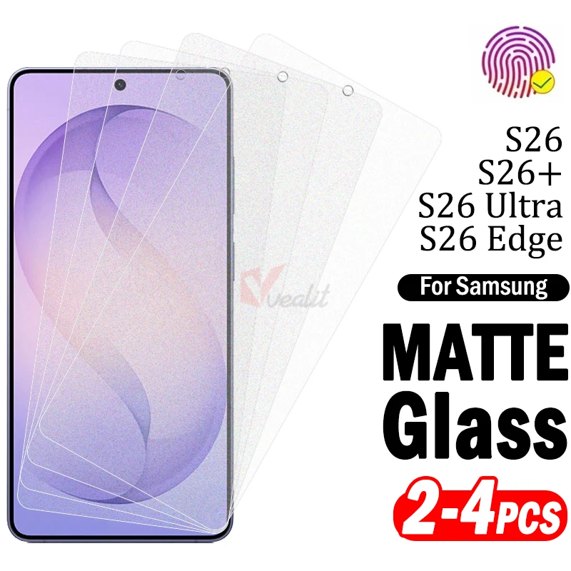 

2-4pcs Anti Fingerprint Matte Protective Screen Protector for Samsung galaxy S26 Ultra S26+ S26 Edge Unlock Tempered Glass