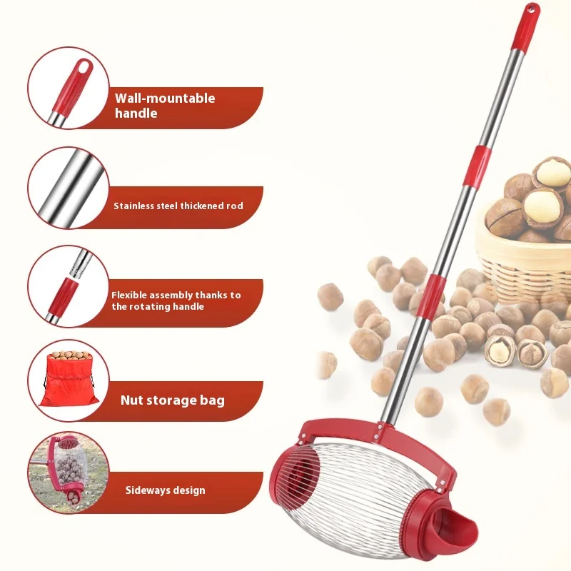 New and Hot-selling Side-tilting Nut Collector, Fruit Picker, Walnut and Chestnut Picker, Golf Ball Picker, Garden Tool