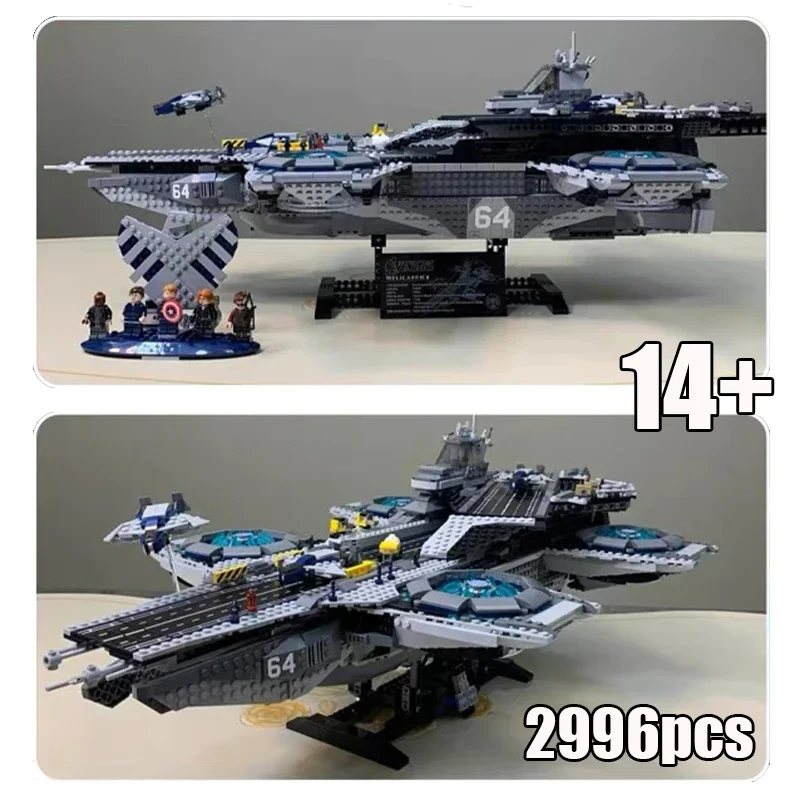 2996pcs New Superhero SHIELD Aircraft Carrier Model Decoration Building Blocks Suitable For Christmas Birthdays Toys Gifts 76042