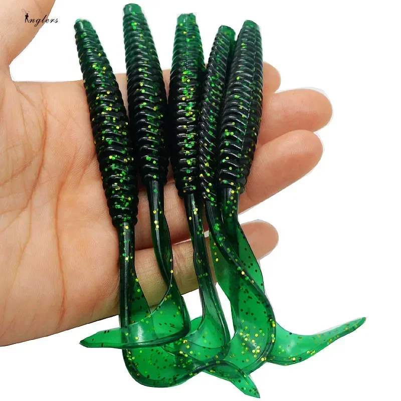 1Pc Soft Silicone Fishing Lures 6g 13cm Worm Jigging Wobblers Shrimp Fishy Smell Additive Tackle Bass Carp Artificial Baits