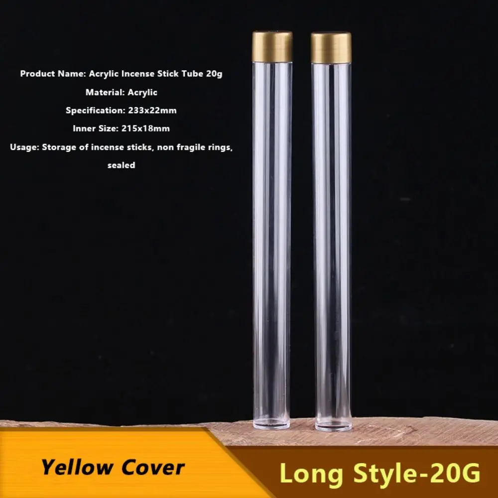 Portable Acrylic Incense Stick Tube Transparent with Detachable Airtight Lid Joss Stick Storage Tube Incense Storage Box