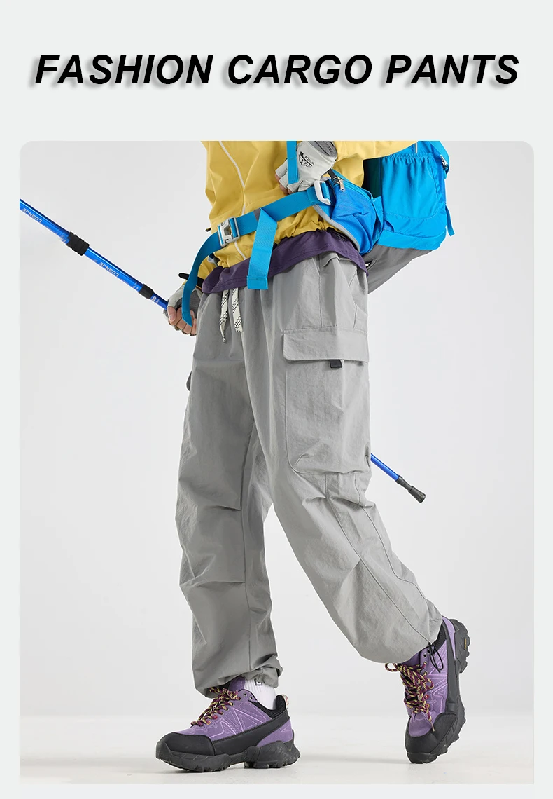 CHRLCK Wasserabweisende Wanderhose für Herren, kratzfest, modische Cargohose, atmungsaktive Hose, Angel- und Campinghose – Detail 1