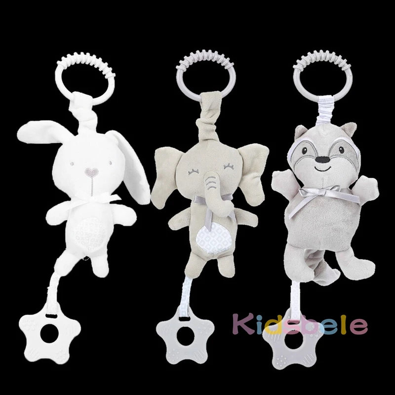 Soft Stuffed Animals Plush Soothing Toy Baby Bed Stroller Hanging Rattle Comforting Toy