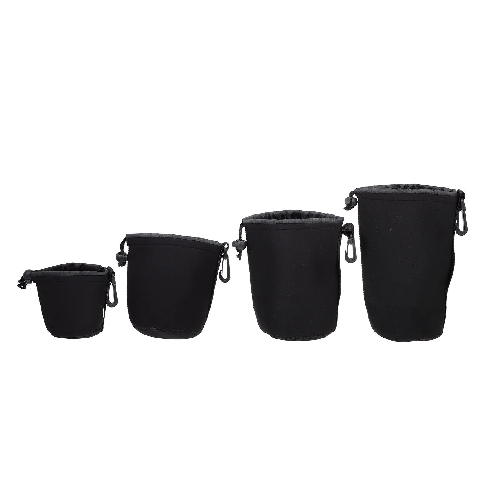 4Pcs Camera Lens Protective Case Neoprene Waterproof Storage Pouch Holder for Photography Belt Hanging Lens Bag Cover - view 6