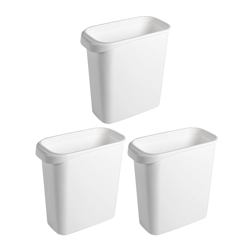 

3pcs Rectangular Trash Can Small Bathroom Wastebasket Garbage Container Multifunctional Household Plastic Office Home