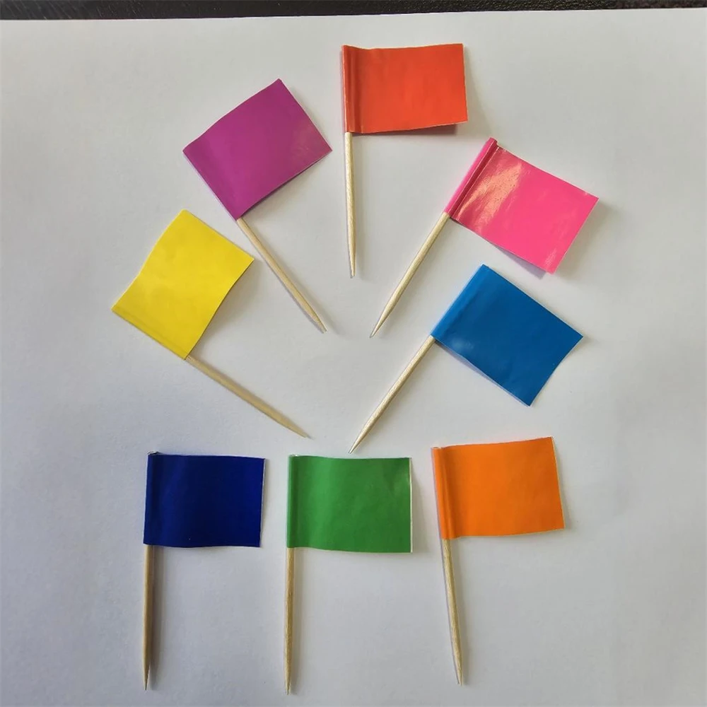 Mini Flag for Cupcake, Monochromatic, Small Flag, Toothpicks Banner, Party Decoration Props, Cocktail Toothpick, DIY, 100 Pcs