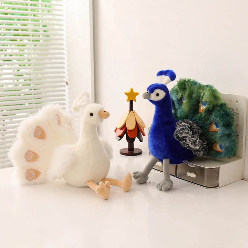 

20/48cm Beautiful Peacock Plush Toys Lovely Open Screen Peacock & Long Tailed Peacock Dolls for Decoration Gift