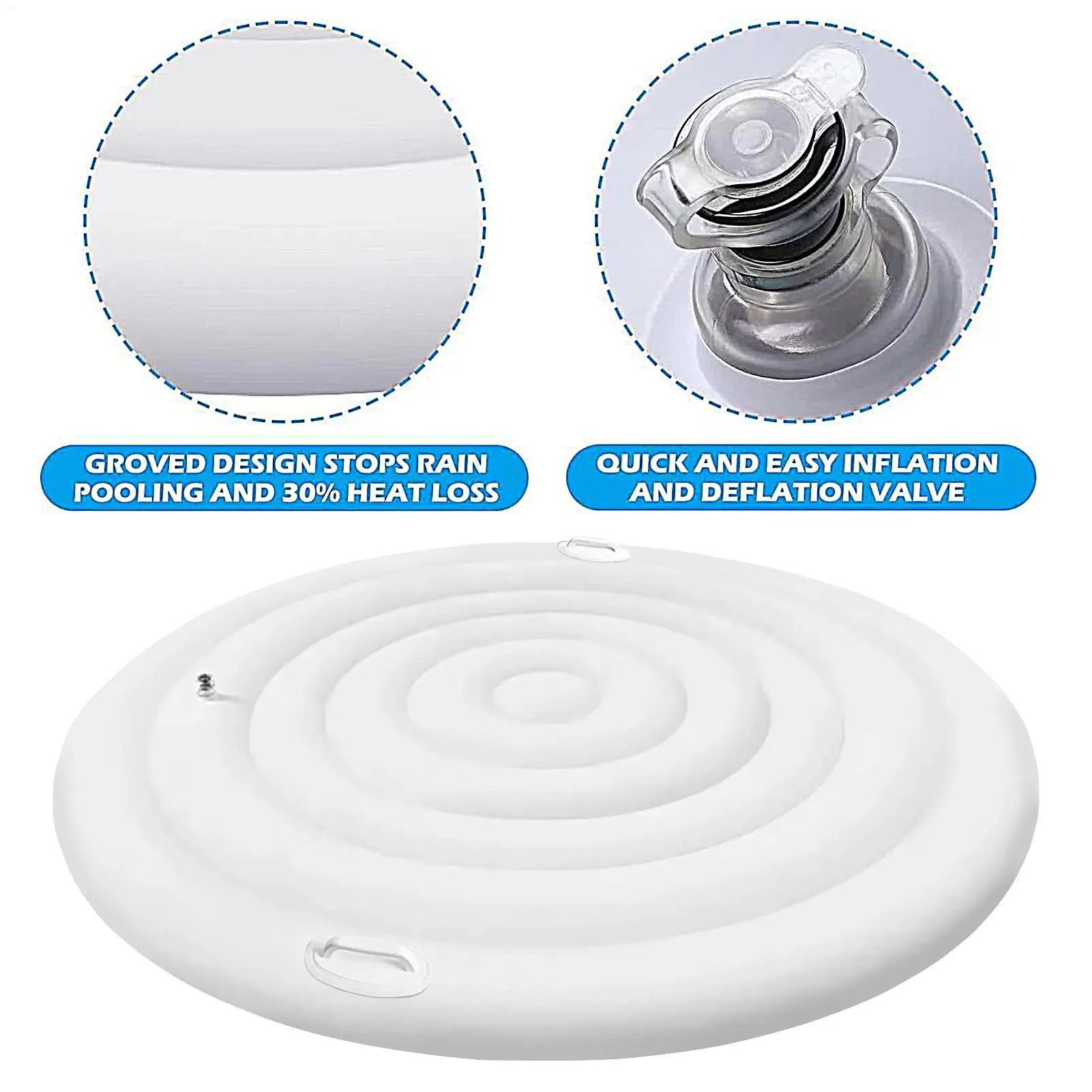 Inflatable Hot Tub Cover Outdoor Protection Thermal Hot Tub Cover Windproof Cover With Handles Round Lid Hot Tub For Bathroom