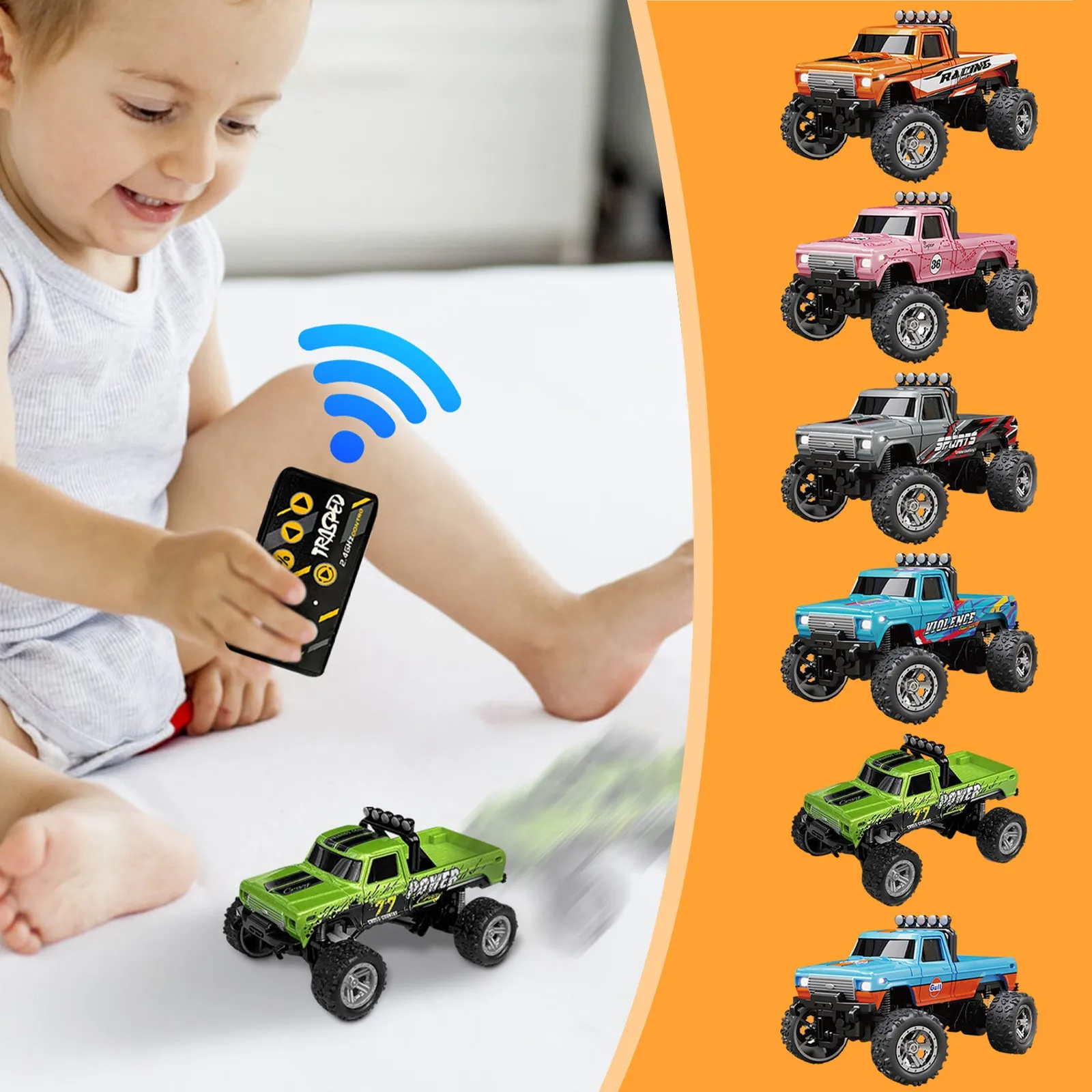 High-Speed Remote Control Drift Rc Truck 1/64 Scale Alloy 2.4ghz Remote Control New  RC Truck Car Toys Model For Kids Gifts