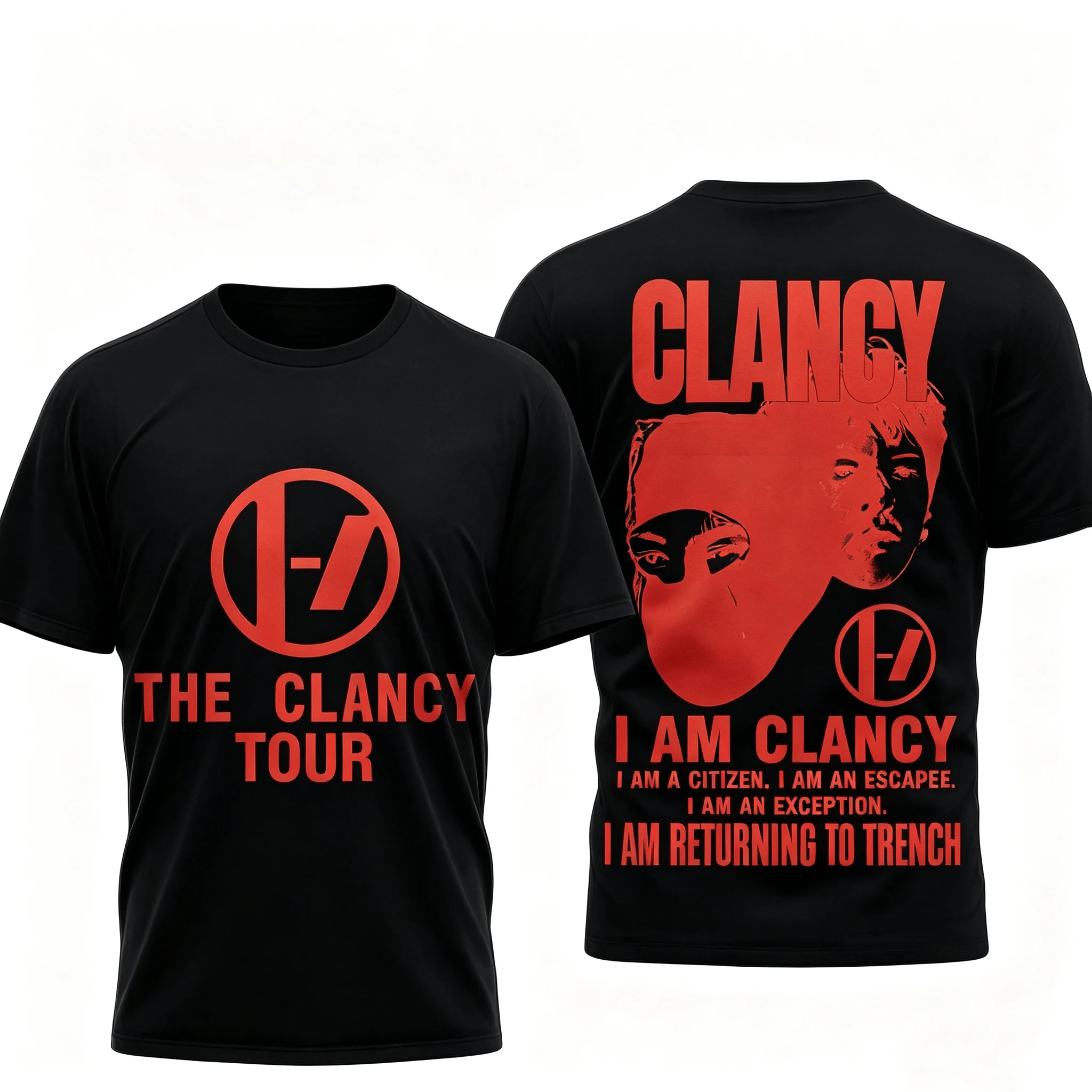 Twenty One Pilots The Clancy Tour  AOP Shirt Unisex T-shirt 2026 Summer New Men Women Cotton T-shirt Street Wear Y2K