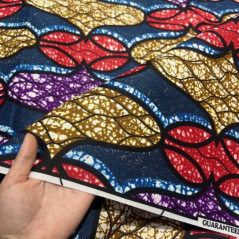 6 ياردة أنقرة الشمع النسيج 2025 جودة عالية قماش طباعة الشمع الأفريقي الأفريقي مضمون حقيقي الشمع الحقيقي