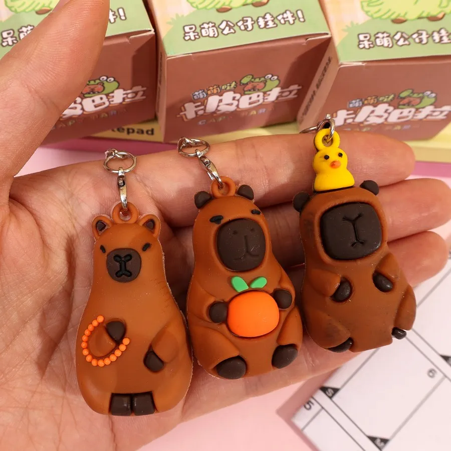 Cute 24pcs/Set Capybara Figure Blind Box Anime Capibara Figures Doll Keychain Pendant Decoration Toy For Children Christmas Gift