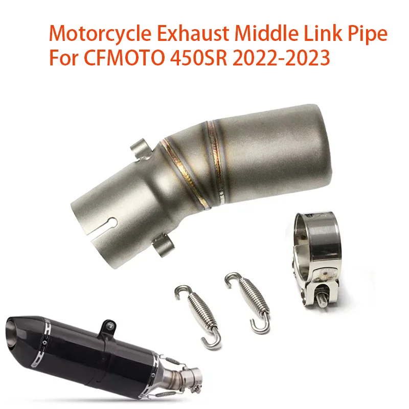 CFMOTO 450SR 2022-2023 Exhaust Mid Pipe Stainless Steel Motorcycle Escape Tube Modified Replacement Exhaust System