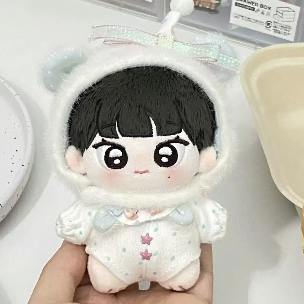 

10cm Plush Doll Clothes Cute Bear Hat bib Jumpsuit Outfit New Cartoon Series Costume for 10cm Stuffed Toy Accessories