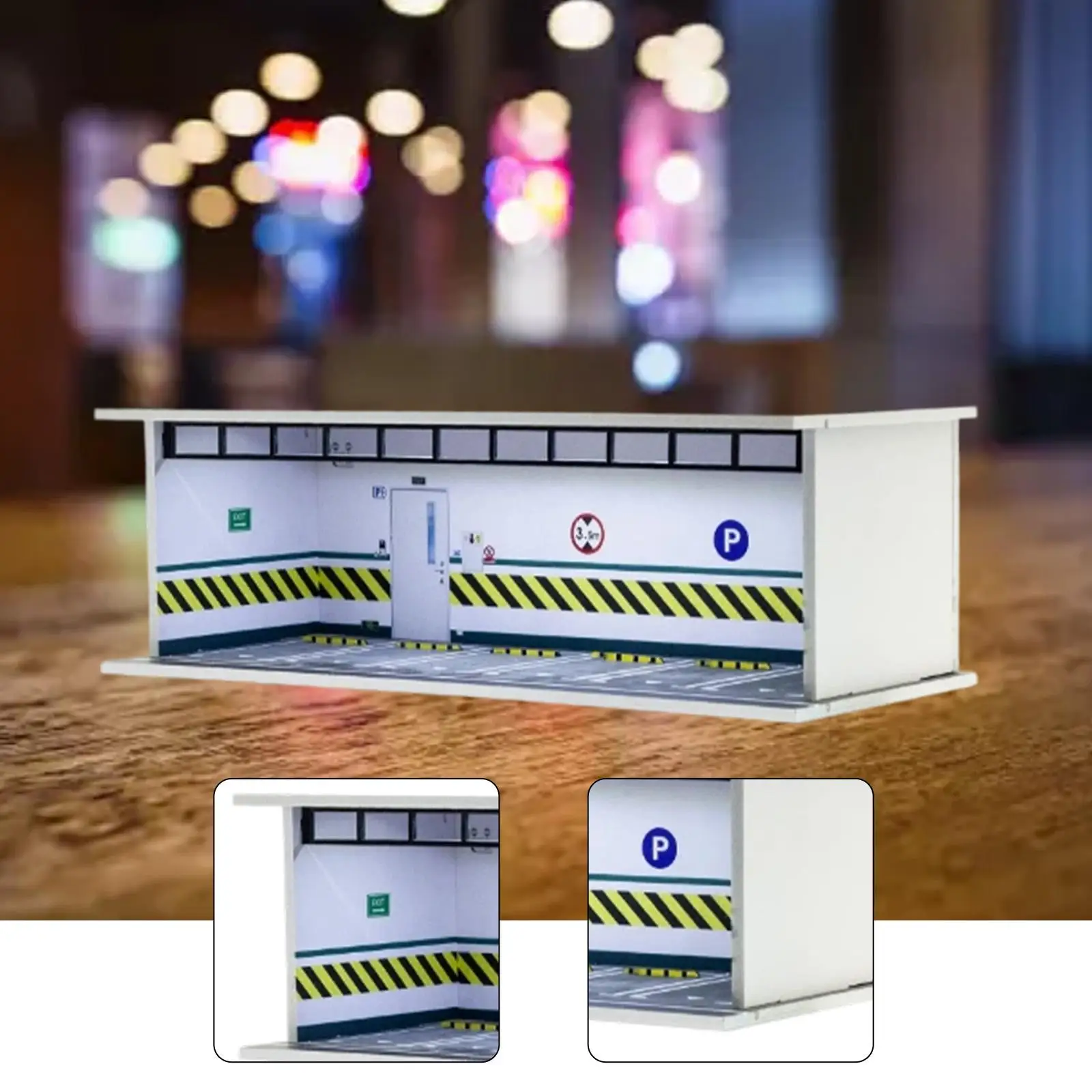 حافظة عرض موقف موقف السيارات بمقياس 1:64، مع مشهد موقف السيارات لسيارة Diecast #4