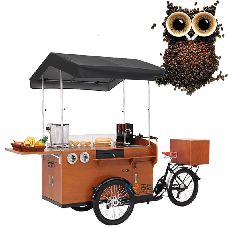 CE Certification Electric Mobile Coffee Cart for Sale Pedal Adult Cargo Bike Bicycle 500W Tricycle with Water Sink image 6