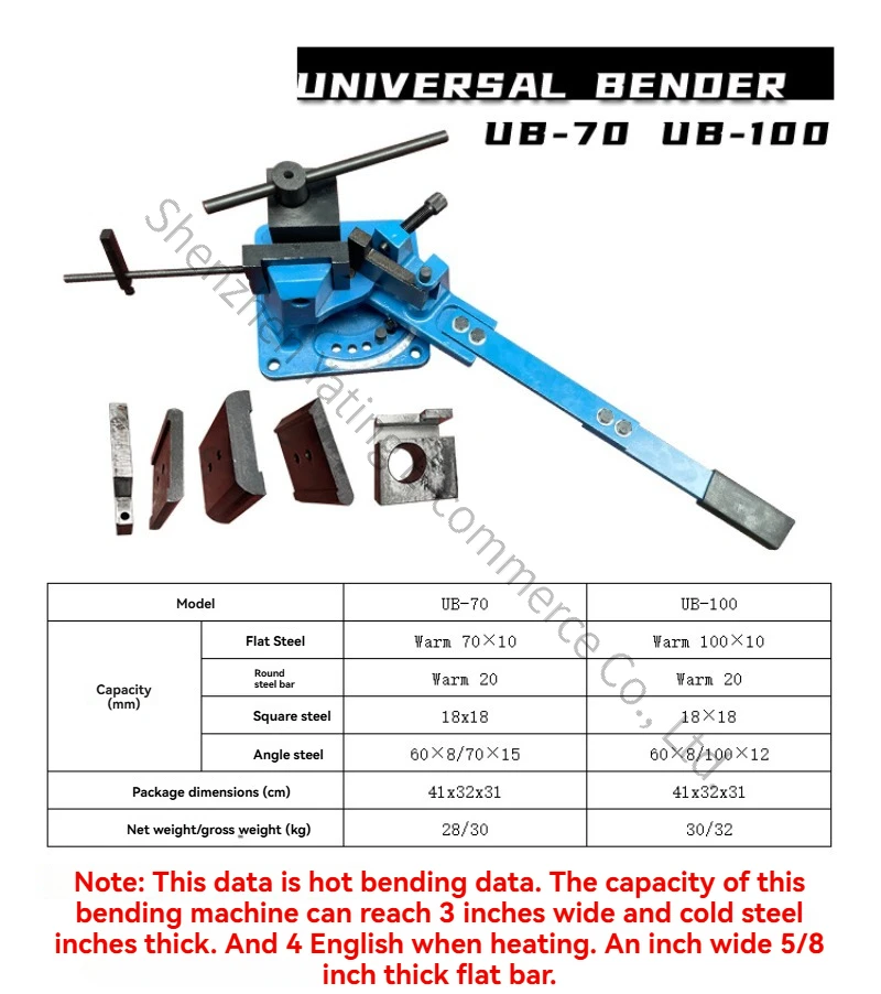 

70-type Heavy Metal Bending Machine Hot and Cold Flat Steel Round Steel Angle Up To 120° Equipped with Dial