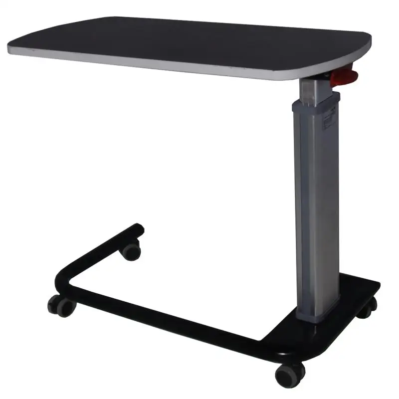 

MN-OVT005 Medical Low Adjustable Bedside Dining Gas-Spring Laptop Overbed Table for Patient