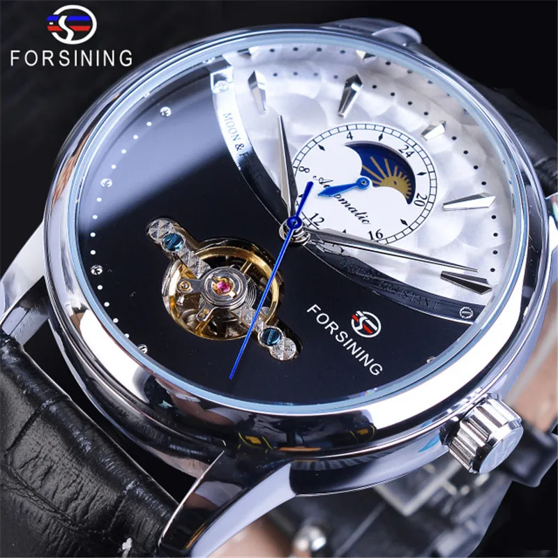 Free Shipping OUTLETSNew forsining Men's Fashion Casual Tourbillon Multi-Function Automatic Mechanical Watch