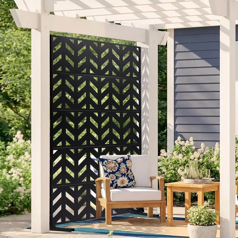 Paravent pliant, 120 x 50,8 x 183 cm, séparateur de pièce extérieur, cloison autoportante avec support, brise-vue décoratif pour jardin