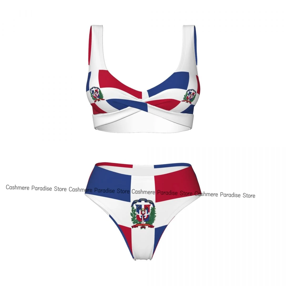 The Push-Up Dominican Republic Flag Sexy Bikini Women Swimwear Female Swimsuit Swimming Bathing