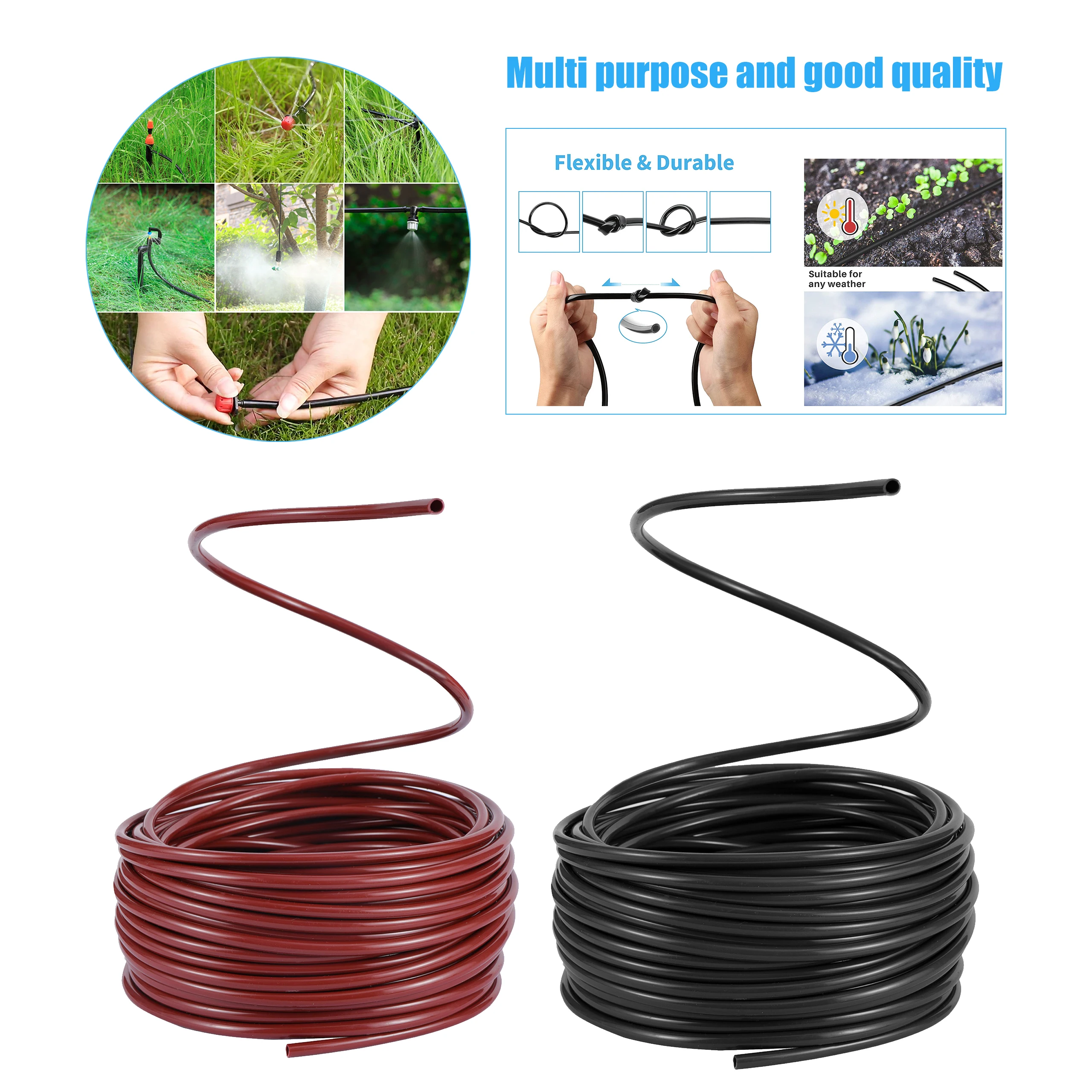 1/4 Inch Blank Distribution Tubing 4/7mm Drip Irrigation Hose, Garden Watering Pipe, Watering Hose For Garden Irrigation System