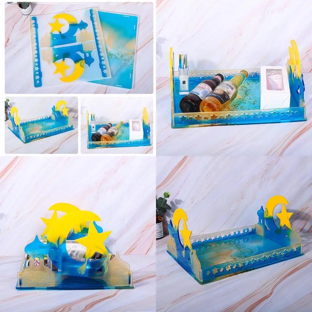 

Поднос для тарелки, силиконовая форма, Звезда, Луна, коробка, замок, силиконовая форма для литья, ювелирный декор