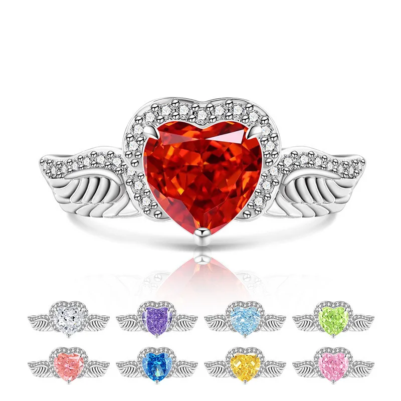 

Ледяной цветок, крылья ангела, яркий высокоуглеродистый бриллиант, стерлинговое серебро 925 пробы, модное романтическое индивидуальное кольцо